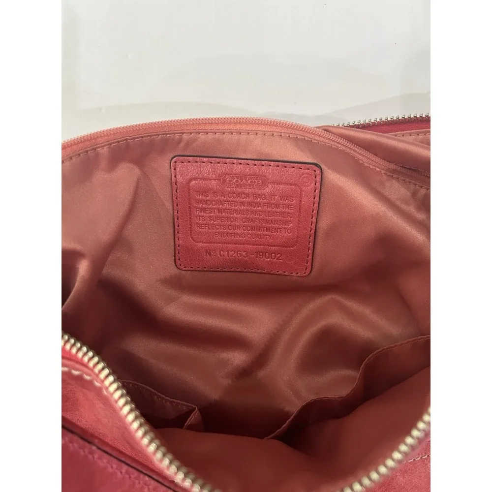 Vintage Coach Red Leather Shoulder Bag Hobo Y2K Bratz Statement Silver Hardware